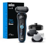 Braun Electric Shaver Kit for Men Series 5 5150cs, Wet & Dry Turbo Shaving Mode, German-engineered with Beard Trimmer, Body Groomer and Charging Stand