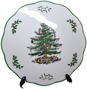 Spode Christmas Tree Round Trivet - 9" Heat Resistant Trivet for Hot Dishes, Pans - Holiday Kitchen Counter Tabletop Protector - Cheese Plate Platter