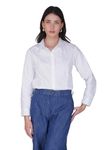 WOVENBYCOUNTEX Women's Formal Shirt - Pure Cotton, Full Sleeves, Regular Fit, Button Down, Spread Collar, Hidden Buttons, Stylish, Western, Office Wear Long Dress Shirt for Women