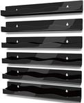 YMVV 15" Nail Polish Rack Wall Mounted Shelf,6 Pack Black Acrylic Organizer Supplies for Nail Techs,Great Display for Salons Retailers