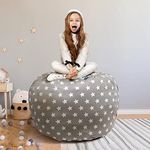 PICTURESQUE Canvas Storage Bag Organizer Bag for Stuffed Animal Plush Toy Clothes Quilts Bean Bag Chair Cover Without Filler