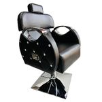 SALON CHAIR Comfortable Beauty Parlour/Salon/Barber/Cutting/Makeup Chair with Push Back System & Hydraulic System Leather cushoin seat Back (1, Black)