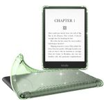 MoKo Case Fits 6.8" Kindle Paperwhite(11th Generation 2021) & Kindle Paperwhite Signature Edition, Soft Flexible Transparent TPU Skin Ultra Clear Bumper Back Cover Shell, Glitter Green