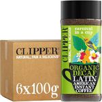 Clipper Latin American Organic Instant Decaf Coffee | 6 x 100g Jars | Bulk Buy Gourmet Decaffeinated Instant Coffee | Sustainable Fairtrade Arabica by Clipper Teas | Ethically Sourced & Eco Conscious