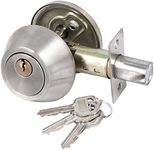 uxcell Bathroom Bedroom Stainless Steel Single Cylinder Deadbolt Door Lock w 3 Keys