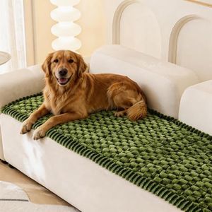 Eco-Ancheng Couch Cover for Dogs Pet Couch Cover for Sofa Washable Dog Sofa Covers Couch Protector for Cushion Fuzzy Non Slip Couch Slipcover with Elastic Straps for Pets,Dogs(Forest,1PC/27.6x82.7 in)