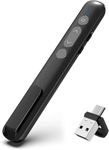 Presentation Clicker for Powerpoint Presentations, Presenter Remote USB C&USB A 2 in 1,Power Point Slide Clickers for Open Hyperlinks & Volume Control Windows/Mac (02)