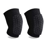 Knee Compression Pads,Basketball Knee Pads with Honeycomb Padding, Breathable and Non-Slip Knee Pads for Volleyball Gym Running Workout Sports, Hex Knee Pads Sleeves for Men and Women M (A Pair)