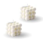 2 Pcs Bubble Candle Bubble Candles Color White Home Decoration Bright Candle Trendy Candles Handmade Cube Candle for Bedroom Bathroom Decorations Aesthetic Abstract Decor Set