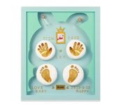 BAWY Baby Hand and Feet Impression Clay Frame (Blue) for Newborn Girls and Boys | Baby Shower Gift |Baby Naming | Baby Welcoming | First Birthday Gift