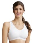 Jockey Women's Cotton Removable Pads Wirefree Sleep Bra ES04_White_M