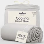 Bambaw Bamboo Double Fitted Sheet 140x200 cm, Deep Pocket 35 cm, Anti Allergy Bedding, 100% Bamboo Sheets, Cool Summer Bedding for Night Sweats, Cooling Fitted Sheet Double 140x200 cm (Grey)
