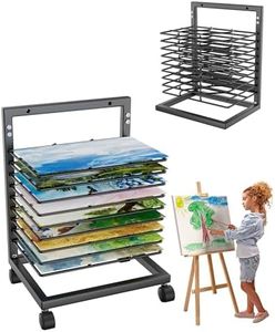 WISIMMALL Art Drying Rack, Paint Drying Rack with 9 Removable Shelves,Wall Art Storage Drying Rack with Wheels for Classrooms & Art Studios