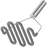 Urbanstrive Non-Scratch Silicone Potato Masher Kitchen Tool, Potatoes Masher Potato Masher Stainless Steel Wrapped in Premium Silicone, Potato Smasher, Grey