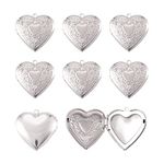 Beadthoven 10pcs Locket Pendants Photo Frame Charms for Necklaces DIY Jewelry Making Personalized Accessories Decoration Supplies, Stainless Steel