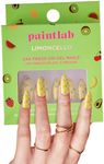 PaintLab Press-On Nails Manicure Kit, Limoncello - Almond, 24-Piece Set, Long-Lasting Fake Nails with Glue, File, Prep Pad & Cuticle Stick