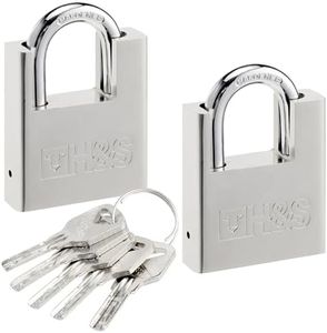 H&S Lucchetti Alta Sicurezza - Lucchetto Armadietto Palestra - Set 2x Lucchetti con 10 Chiavi - 60 x 40 mm - Lucchetto Antiscasso Palestro Ufficio - Serratura Cancello Esterno