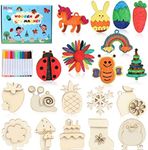 Worgree DIY Wooden Magnets, 36 pcs 