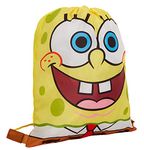 SPONGEBOB SQUAREPANTS Kids Gym Bag Boys Girls Drawstring School Swim Lunch Bag