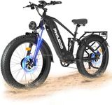 PHILODO Falcon 60V Off-Road Electric Bike - Dual Motor Hunting Ebike, 26" Fat Tire Full Suspension Dirt Bike for Adults, Long Range Snow/Sand Electric Bicycle Black