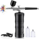 Airbrush Kit with Compressor,Rechargeable Cordless Airbrush Kit with 0.3mm Tip Makeup Machine Airbrush Nail, Nailart, Painting, Cake