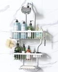 YASONIC Never Rust Shower Caddy Hanging, Aluminum Shower Racks for Inside Shower, 3-Tier Shower Organizer Hanging Over Shower Head with Hooks and Soap Holder, White