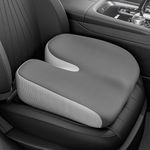 Adult Car Booster Seat Cushion, Memory Foam Wedge Car Seat Cushions for Short People Driving, Portable Driver Seat Cushion to Raise Height 3in for Car Truck Home Office Chair, Grey