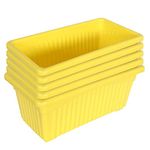 Kuber Industries Rectangular Jupiter Plastic Window Pot|Flower Planter for Home & Balcony,Garden 14 Inches Pack of 5 (Yellow)