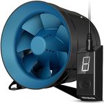 TerraBloom ECMF-315, Quiet 12" (313mm OD) Inline Duct Fan with 0-100% Variable Speed Controller, Air Tight Metal Casing, Energy Efficient EC Motor.