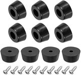 uxcell 10Pcs Rubber Bumper Feet, 0.31" H x 0.59" W Round Pads with Stainless Steel Washer and Screws for Furniture, Appliances, Electronics