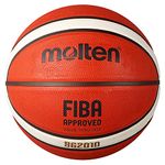 Molten BG2010 Basketball, Indoor/Outdoor, FIBA Approved, Premium Rubber, Deep Channel, Size 6, Orange/Ivory, Suitable For Boys age 12, 13, 14 and Girls age 14 & Adult