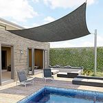 HIPPO Shade Sail 12 x 16 ft 150 GSM Sun Shade 85% UV Block for Canopy Cover, Outdoor Patio, Garden, Pergola, Balcony Tent (Ash-Grey, Customized, Pack of 1)