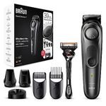 Braun Beard Trimmer Series 7 & Hair Clippers with Gillette Fusion5 ProGlide Razor, 39 Length Settings, Gifts For Men, UK 2 Pin Plug, BT7240, Black/Grey