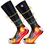 Rechargeable Electric Heated Warm Socks Men Women Feet Heat Warmer,Plug in Battery Operated Long Foot Boot Heater Suit Sleep Sox Kit,Winter Sports Outdoor Ski Hunting Volt Heating Insulated Socks