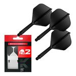 Target Darts K Flex Integrated Dart Flight and Shaft, No.2 Black (Intermediate) | Pack of 3 K-Flex - No 2, Precision Moulded 2-in-1 Dart Flights and Dart Stem | Professional Dart Accessories