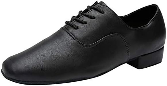 Formal Shoes for Men Size 8.5 Mens Standard Latin Dance Shoes Lace-up Salsa Tango Samba Jazz Rumba Ballroom Jazz Modern Tango Latin Dancing Shoes Black