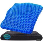 Gel Seat Cushion, Super Large (19x17.7inch) Gel Cushion Chair Pads with Non-Slip Cover for Home Office Car Seat Wheelchair, Soft Breathable Honeycomb Seat Cushion for Relieve Hip Pain, As Seen On TV