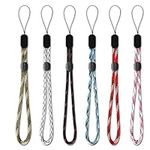 Lanyard Strap, 6 Pack Multi Color Nylon Braided Hand Wrist Lanyard with Movable Button for Mobile Phone, Camera, GoPro, PSP Flashlight, Keychains, Smartphone Drive Portable Gaming Consoles More Device