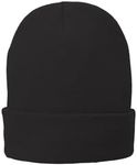 Port & Company® Fleece-Lined Knit Cap. CP90L Black OSFA