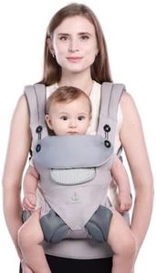 LUFFCABO All-Season Ergonomic Baby Carrier, Breathable Baby Carrier Newborn to Toddler (8-33lbs), Toddler Carrier, Infant Carrier with Temperature Control Panel Design (Misty Grey)