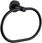 APLusee Matte Black Towel Ring, Stainless Steel Swivel Hand Towel Holder, Modern Kitchen Bathroom Accessories Home Drying Storage Rail Space Saver