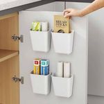 Nmgkokew 4 Piece Kitchen Cabinet Door Storage Box,Self Adhesive Wall Mounted Storage Box,Wardrobe/Bathroom/Refrigerator Small Items Organizer Storage Box