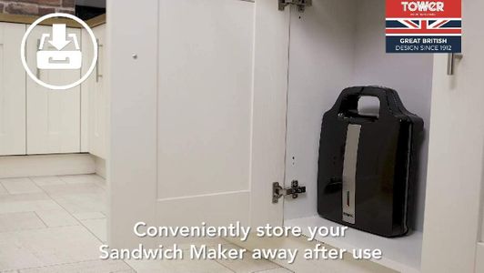 Tower 4-Slice Sandwich Maker – Non-Stick, Easy Clean