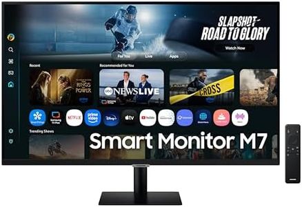SAMSUNG 32 inch M7 UHD VA High Resolution Smart Monitor 60Hz 4ms HDMI + USB-C with Smart TV Apps, AI Picture Optimizer, Samsung Knox Security & Copilot- (LS32FM702UNXZA) [Canada Version]