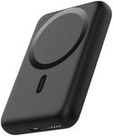 OKZU Magnetic Wireless Portable Charger, Small 10000mAh 20W PD Power Bank, USB C in&Out lightweight Battery Pack Phone Charger for iPhone 15/14/13/12 Series (Black)