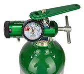 Lightning X Products O2 Mini Oxygen Regulator Cga-870 Gauge Flow Rate 0-15lpm Wrench, Green.