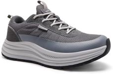Men's Orthopedic Breathable Trail Sneakers: Comfortable Plantar Fasciitis Heel Spur Arch Support Orthotic Athletic Shoes, Fit Achilles Tendonitis Trekking Work Tennis Wear Walking Shoes Grey Size 9.5