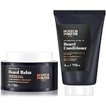 Scotch Porter Beard Balm & Leave-in Beard Conditioner Set for Men | Free of Parabens, Sulfates & Silicones | Vegan | 3oz Balm, 4oz Leave-In