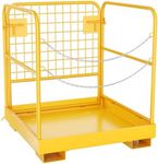 Forklift Safety Cage, 36"x36" Heavy Duty Forklift Man Basket Foldable Forklift Work Platform with Double Chain Guardrail Perfect for Aerial Work