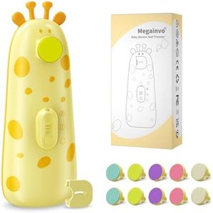 Baby Nail File Electric, Easy & Safe Baby Nail Trimmer for Newborn Infant Toddler, Whisper-Quiet Baby Nail Clipper with Night Light, 10 Grinding Head Pads, Orange Baby Shower Gift